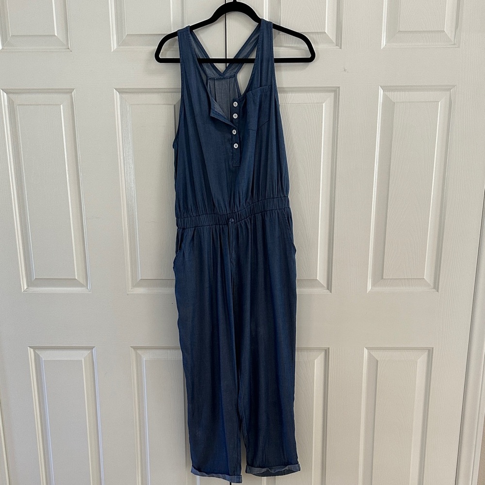 Cupshe Blue Cropped Jumpsuit